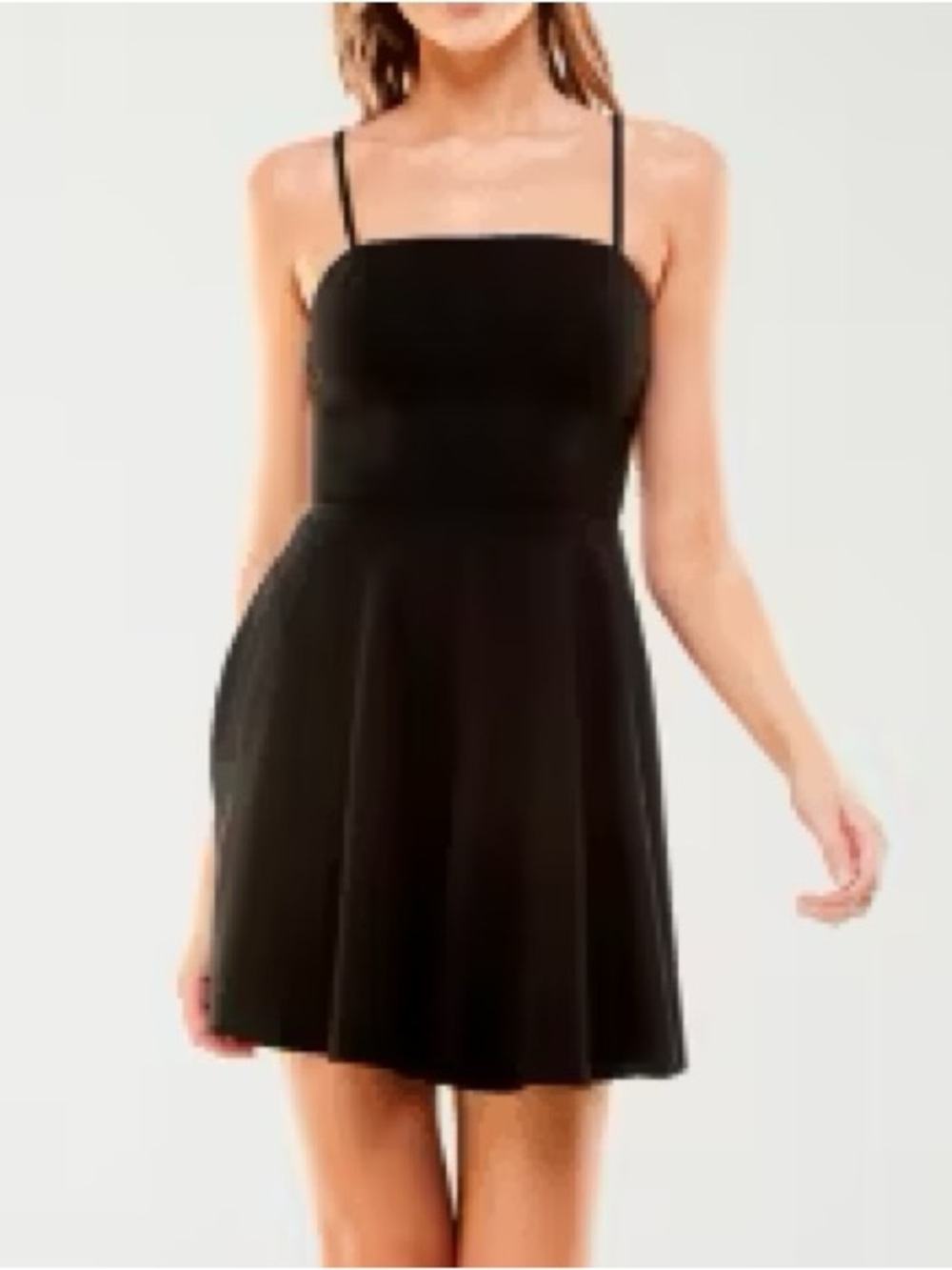 B. Smart Black Spaghetti-Strap Fit & Flare Mini Dress
